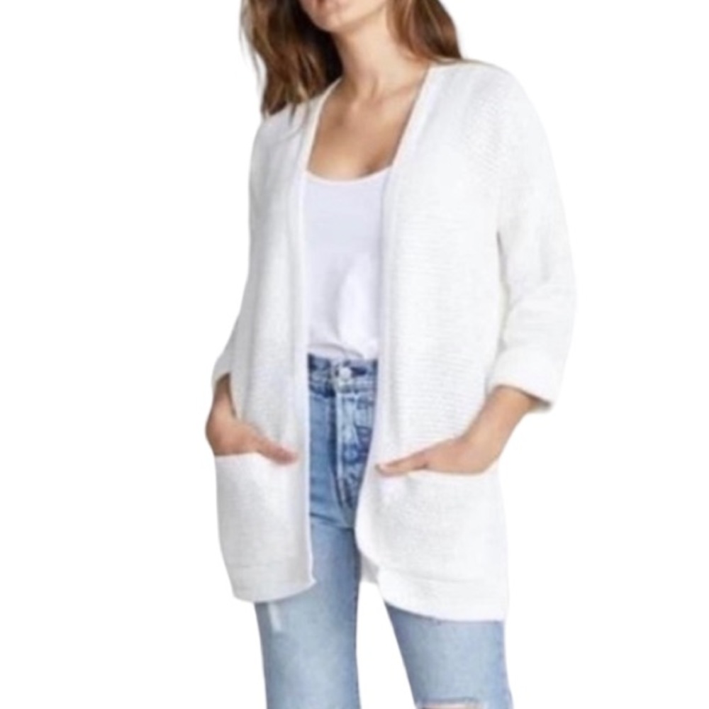 Marine Layer White Cardigan Sweater Relaxed Fit
